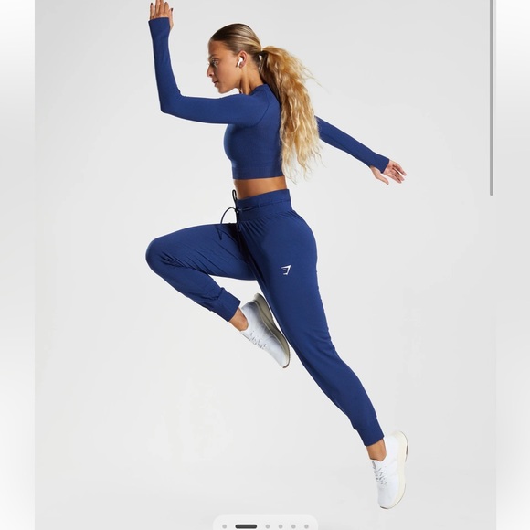 GYMSHARK Vital Seamless 2.0 Joggers Track Pants Navy Blue Women’s Size Small - Picture 3 of 16